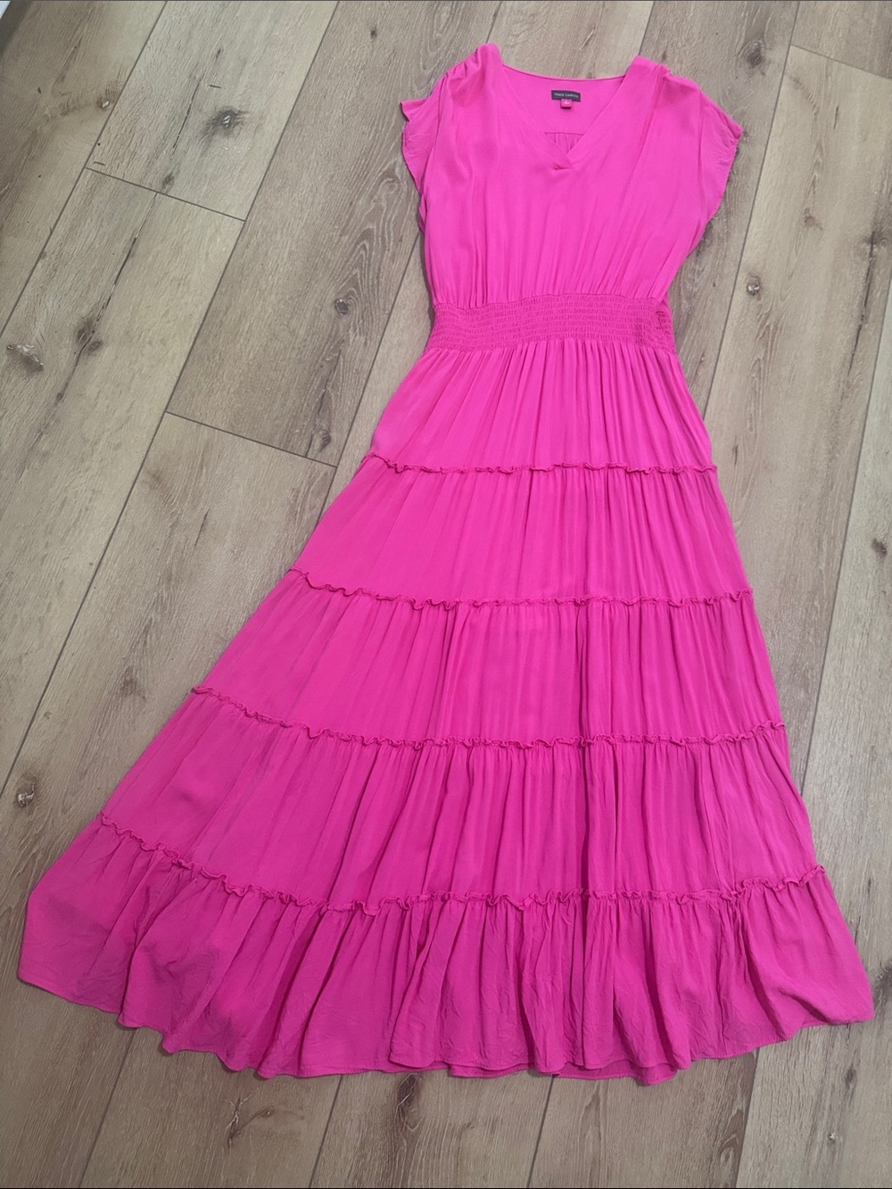 Vince Camuto Fuchsia Tiered Maxi Dress